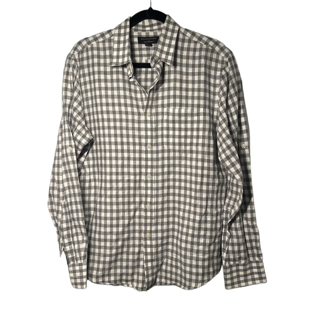 BANANA REPUBLIC Size S Standard Fit Linen Button Down Shirt
